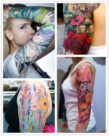 Attractive Flower Tattoo Design-TD12009