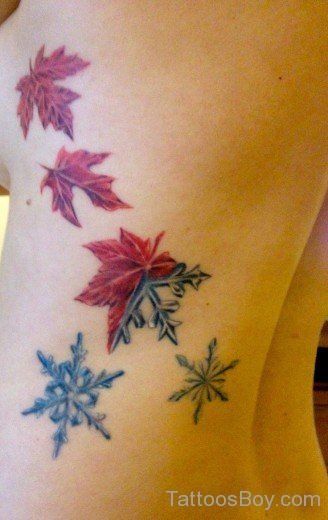 Leaves Tattoo On Rib