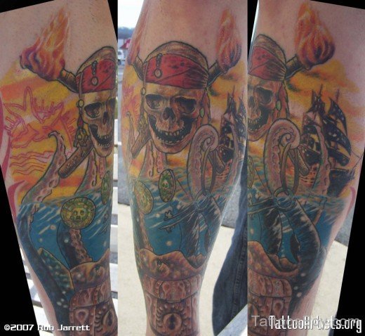  Pirate Skull Tattoo Design