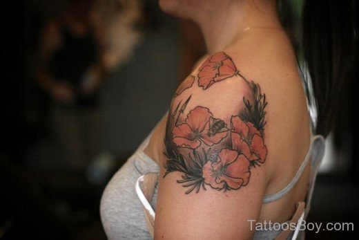 Awesome Poppy Flower Tattoo Design-TD105