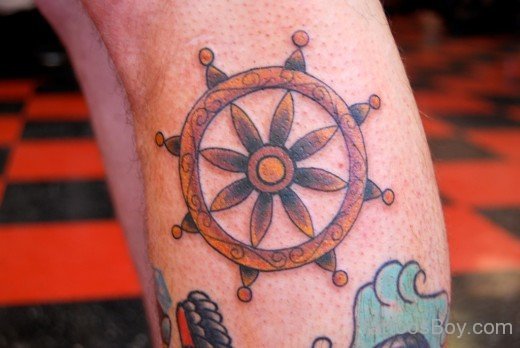 Awesome Ship Wheel Tattoo Design-TD1029