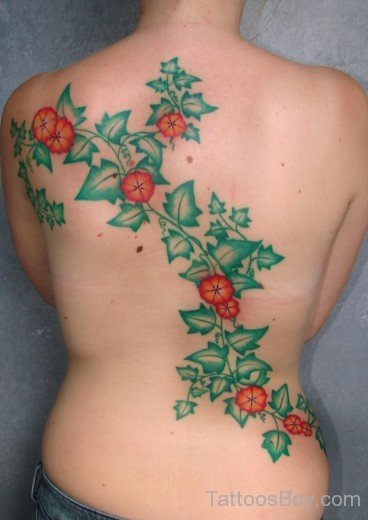 Flowers Tattoo On Back 