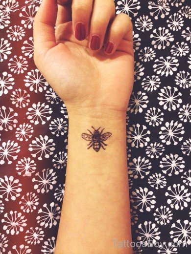 Bee Tattoo Design On Wrist