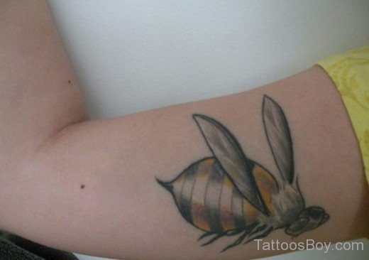 Bee Tattoo On Bicep