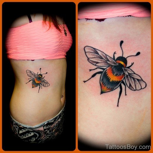 Bee Tattoo On Rib