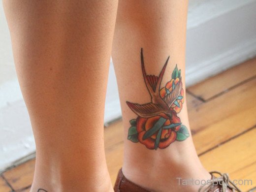 Bird Tattoo On Ankle