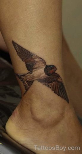 Bird Tattoo On Ankle