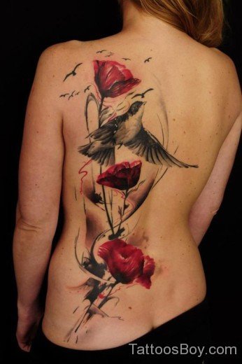 Bird Tattoo On Back