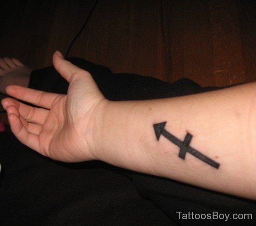 Black Arrow Tattoo On Arm