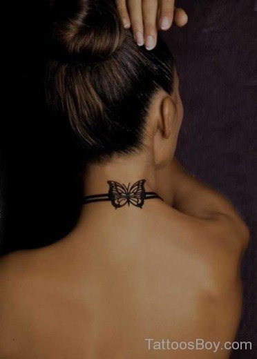 Butterfly Tattoo Design On Nape 