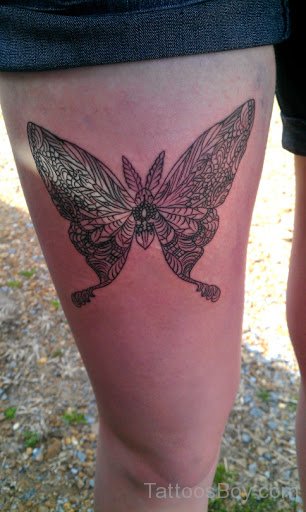 Butterfly Tattoo Design On Thigh-TD1065