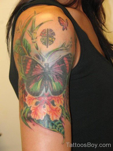 Butterfly Tattoo On Shoulder-TD119