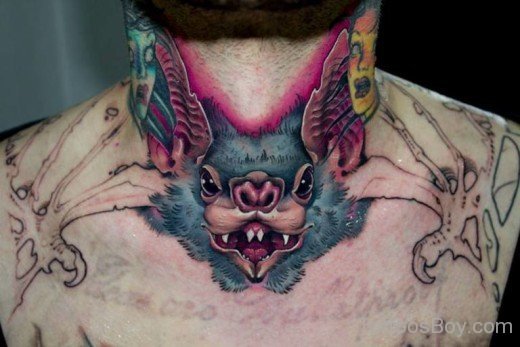 Bat Tattoo On Back