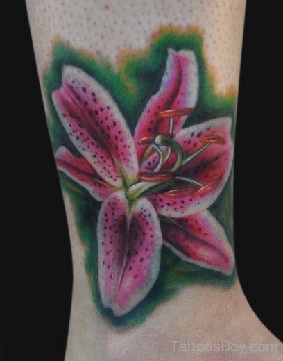 Colored Lily Tattoo Design-TD124