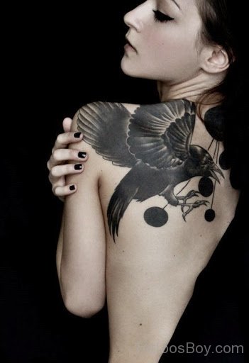 Crow Tattoo Design On Back