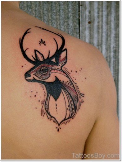 Deer Tattoo On Back