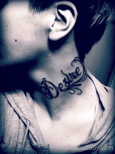 Word Tattoo On Neck 