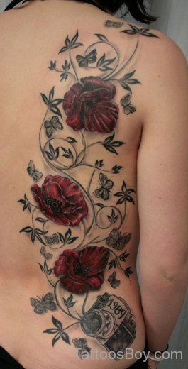 Elegabt Red Rose Tattoo Design-TD110