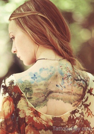 Elegant Back Tattoo