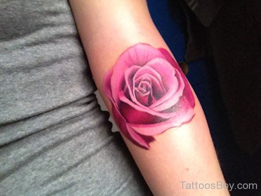 Elegant Rose Tattoo Design On Arm-TD112