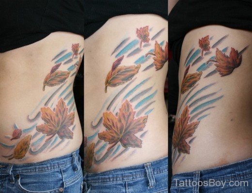 Fall leaves Tattoo On Rib