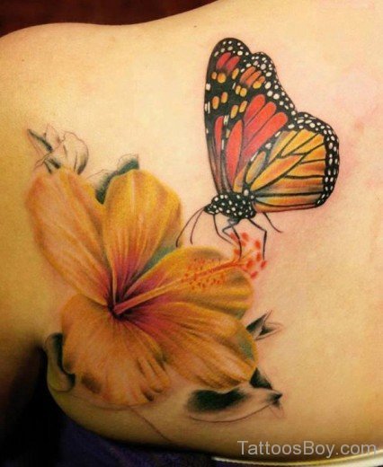 Flower And Butterfly Tattoo-TD133