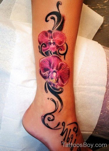 Flower Tattoo Design On Ankle