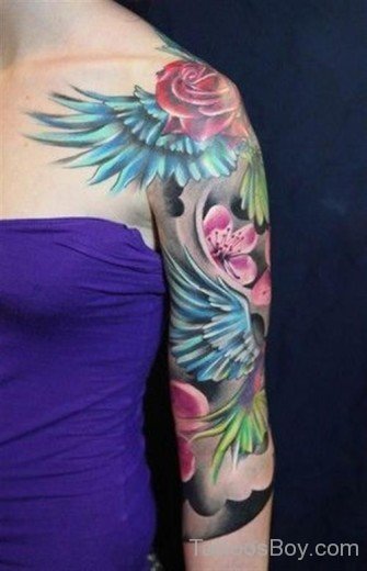 Flower Tattoo On Bicep