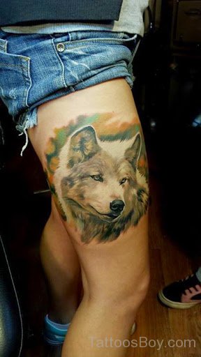 Fox Tattoo Design On Thigh