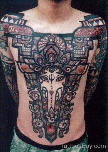 Ganesha Tattoo On Chest