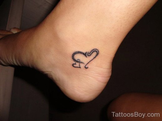 Heart Tattoo On Foot