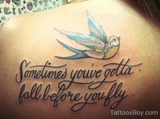 Hummingbird Tattoo Design On Back-TD12067