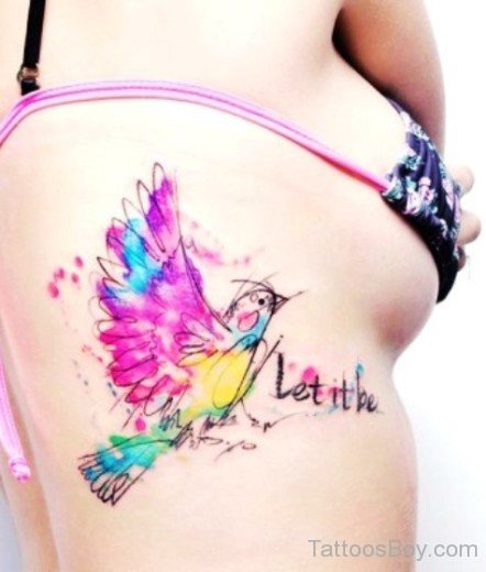 Hummingbird Tattoo On Rib-TD12071