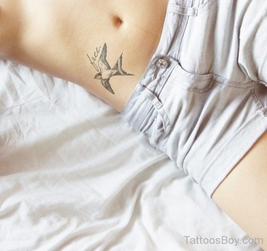 Hummingbird Tattoo On Waist-TD12072