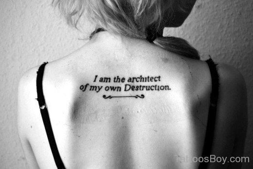 Wording Tattoo On Back 