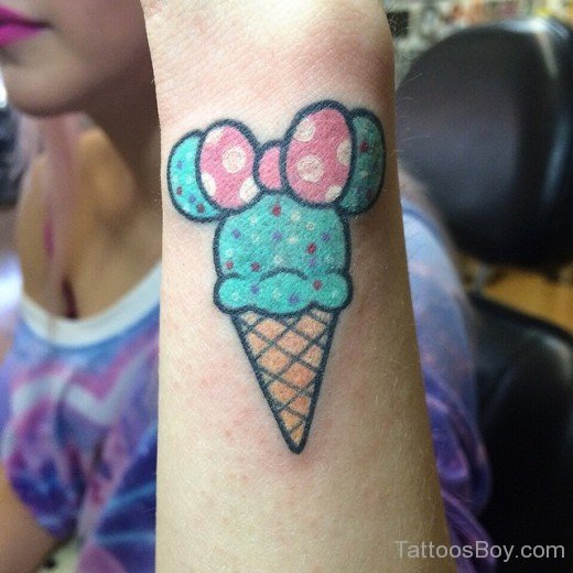 Ice Cream Cup Tattoo On Wrist-TD1116