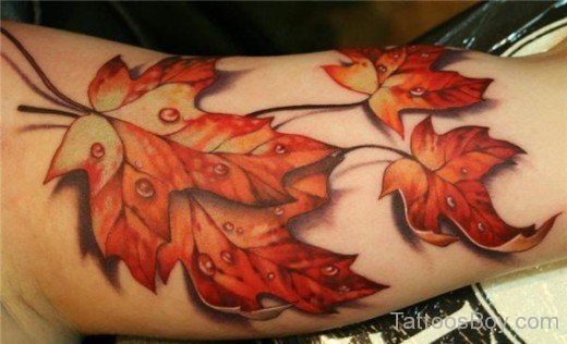 Leaves Tatttoo On Bicep