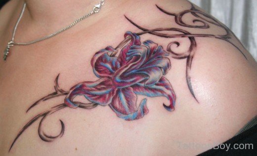 Lotus Tatttoo On Chest