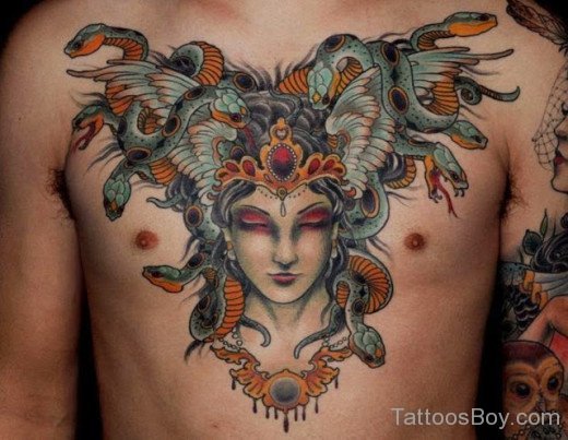 Medusa Tattoo On Chest