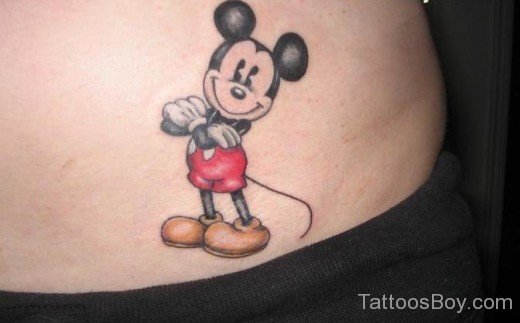 Mickey Mouse Tattoo Design On waist-TD1128
