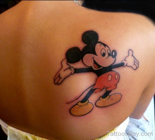 Mickey Mouse Tattoo On Back-TD1131