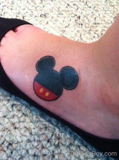 Mickey Mouse Tattoo On Foot-TD1132
