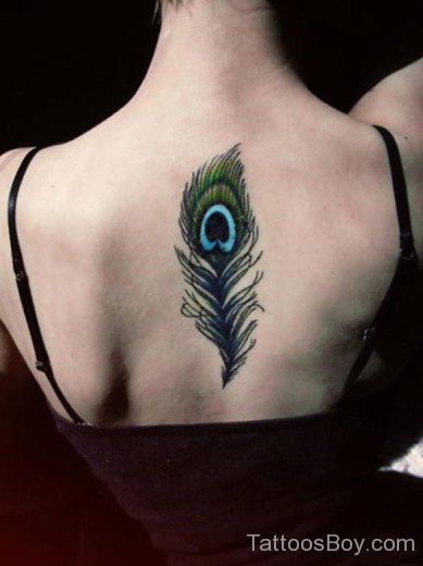Peacock Feather Tattoo On Back-TD142