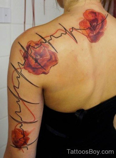 Poppy Flower Tattoo Design On Back-TD124