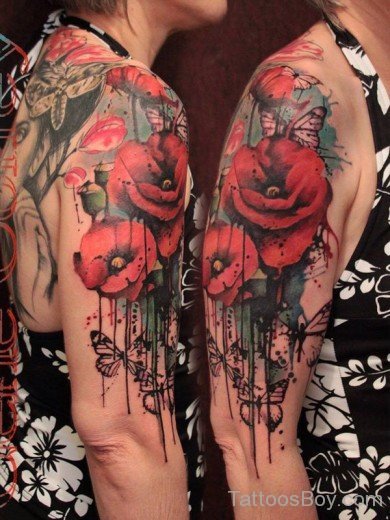 Poppy Tatto on Shoulder