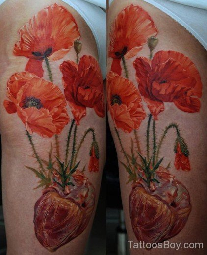 Poppy Flower Tattoo Design 
