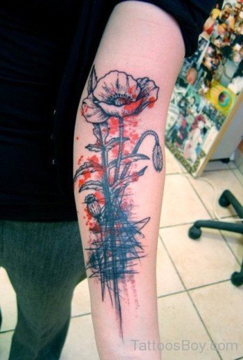 Poppy Tattoo On Arm