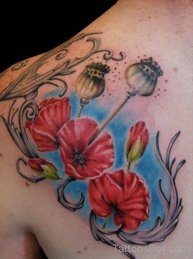 Poppy Tattoo On Back