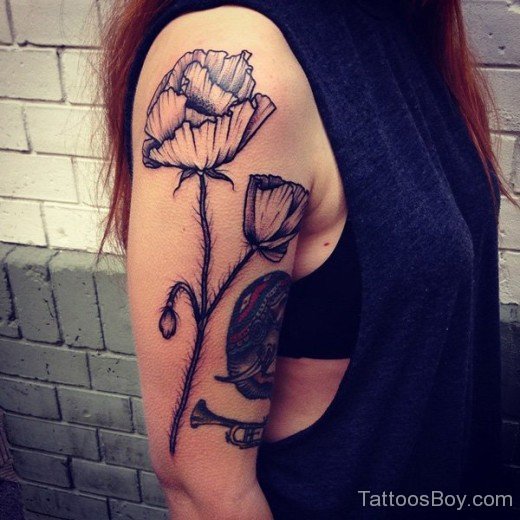 Poppy Tattoo On Bicep