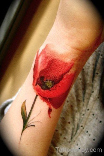 Poppy Tattoo On Wrist